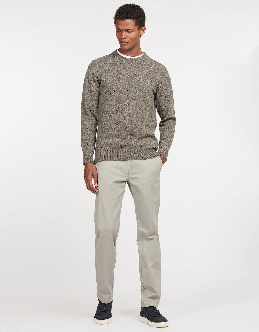 Tisbury Crew neck Knitted Jumper - Fog