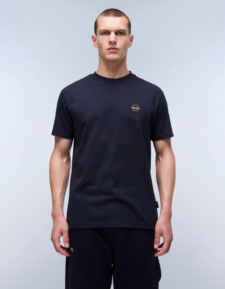 S-Badge Logo Short Sleeve T-Shirt - Navy Blue