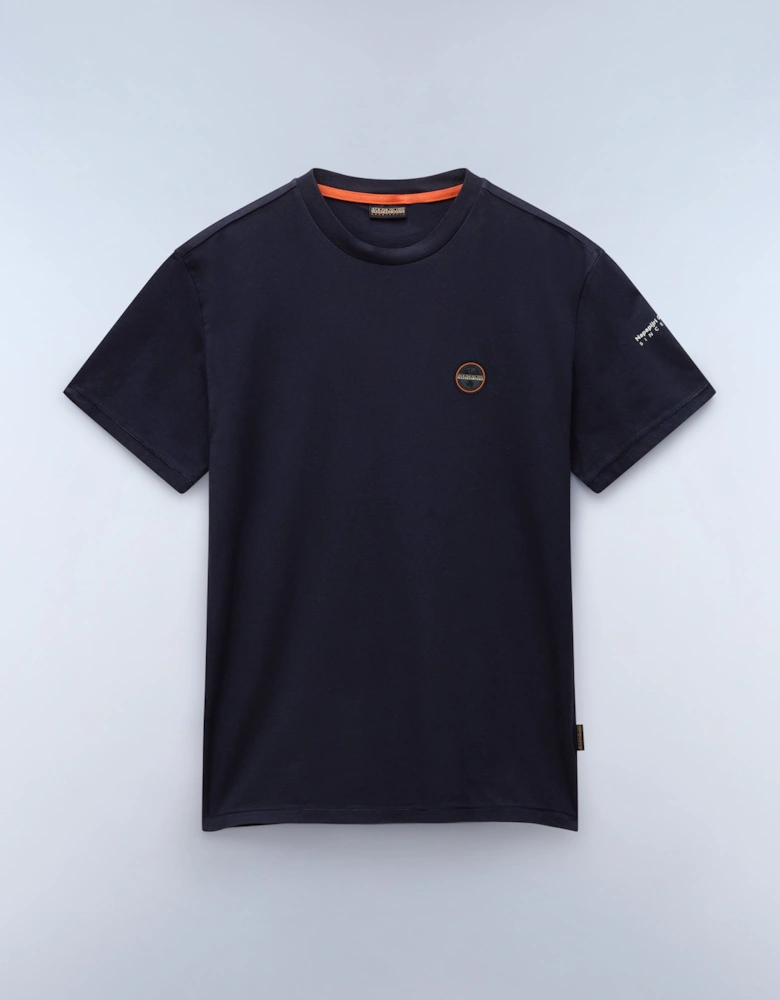 S-Badge Logo Short Sleeve T-Shirt - Navy Blue