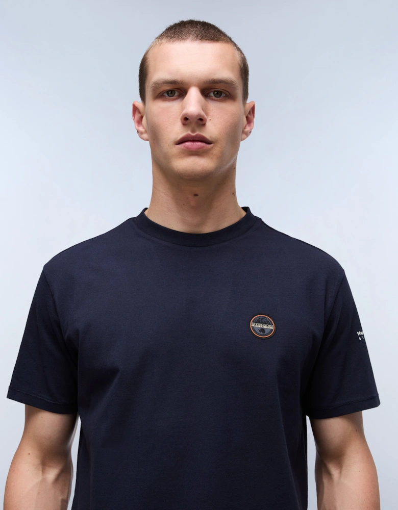 S-Badge Logo Short Sleeve T-Shirt - Navy Blue