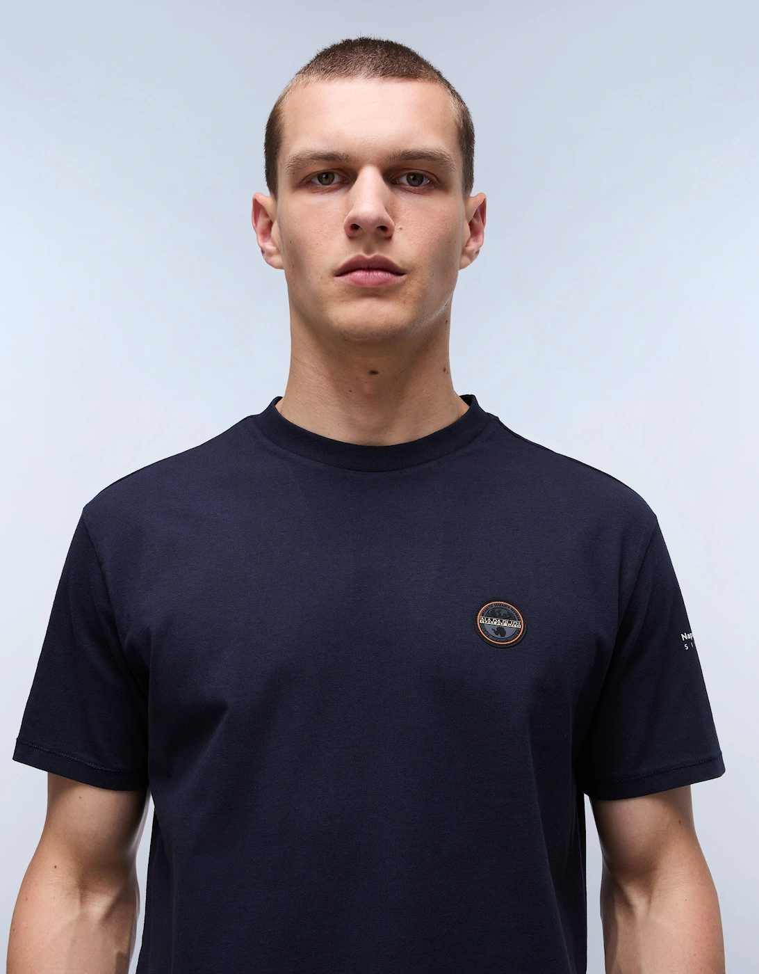 S-Badge Logo Short Sleeve T-Shirt - Navy Blue
