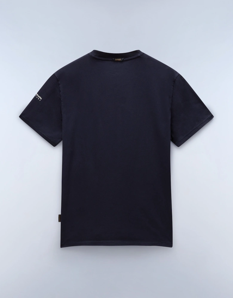 S-Badge Logo Short Sleeve T-Shirt - Navy Blue