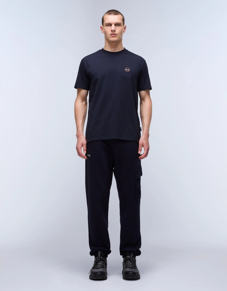 S-Badge Logo Short Sleeve T-Shirt - Navy Blue