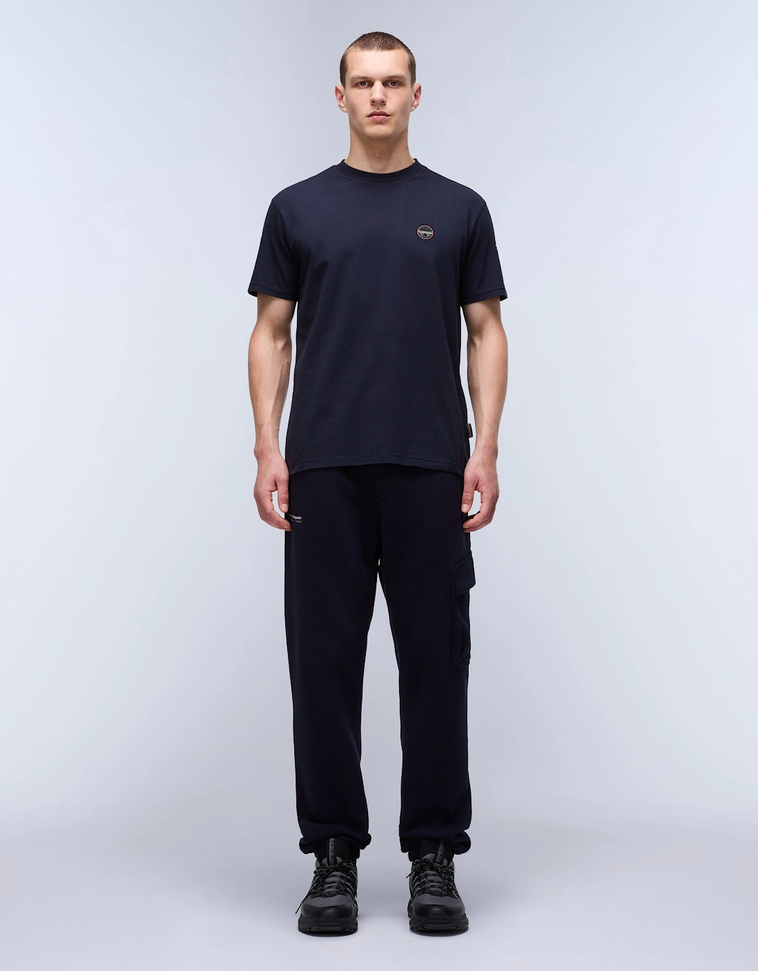 S-Badge Logo Short Sleeve T-Shirt - Navy Blue