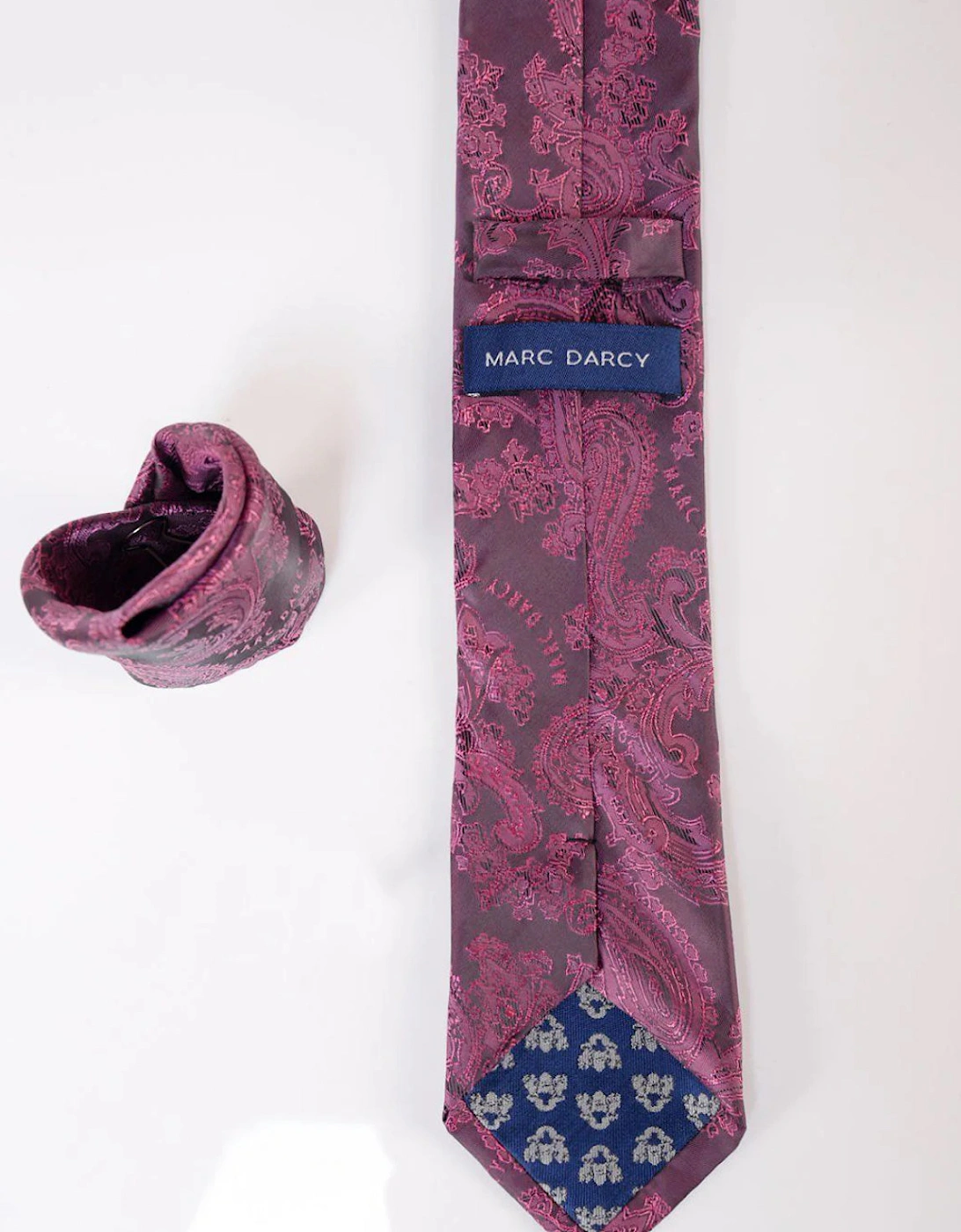 Paisley Tie & Pocket Square Set - Berry