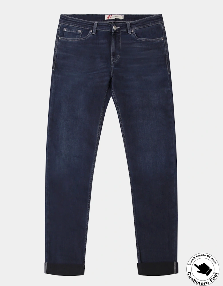 Mirage Tapered Stretch Denim Jean - Blue/ Black