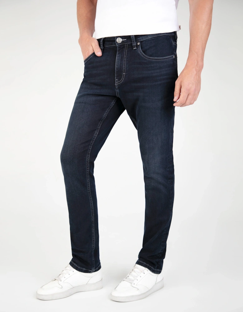 Mirage Tapered Stretch Denim Jean - Blue/ Black