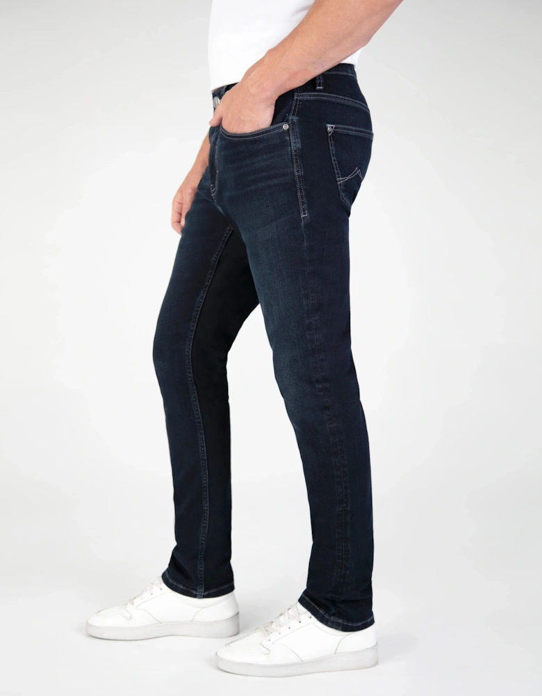 Mirage Tapered Stretch Denim Jean - Blue/ Black