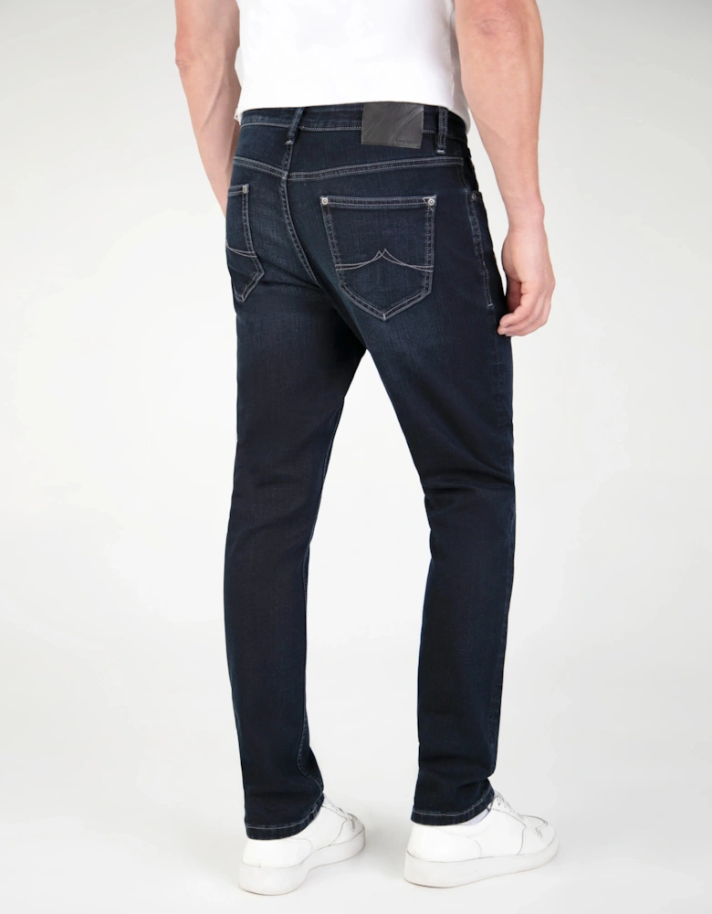 Mirage Tapered Stretch Denim Jean - Blue/ Black