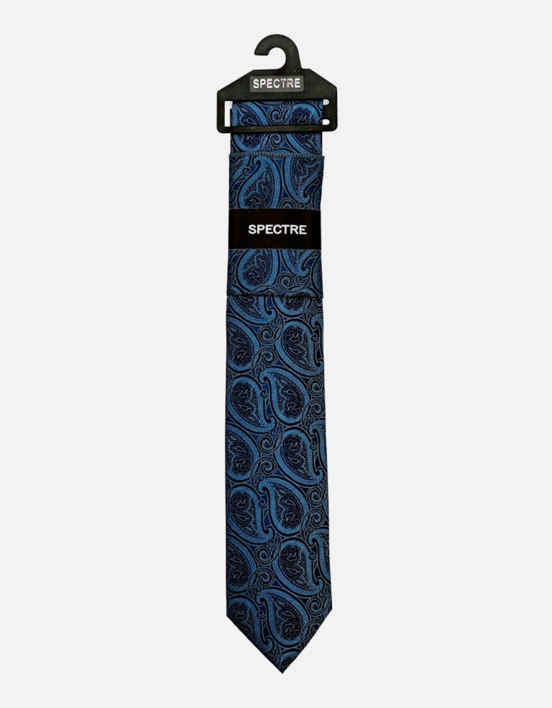 -  Dual Colour Paisley Tie - Blue/ Navy