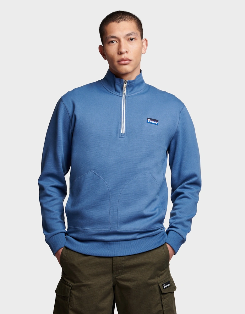 Washed Funnel Sweatshirt - Blue Horizon