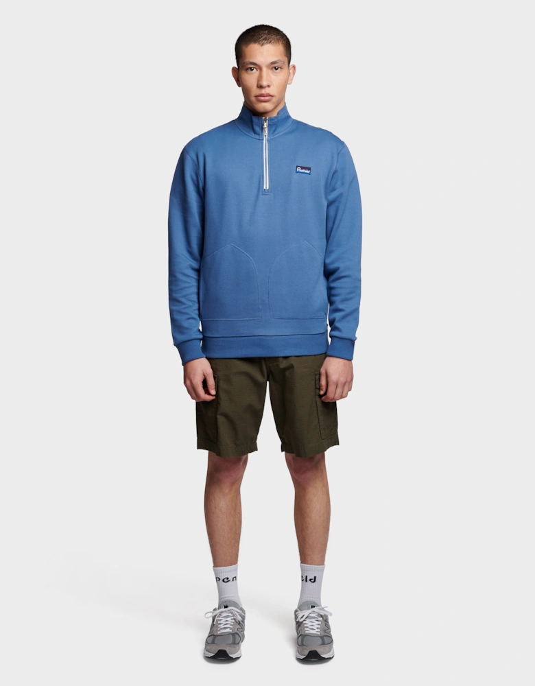 Washed Funnel Sweatshirt - Blue Horizon