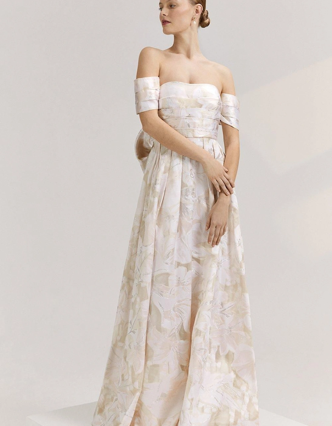 RSN Inspired Organza Jacquard Bardot Dress, 2 of 1