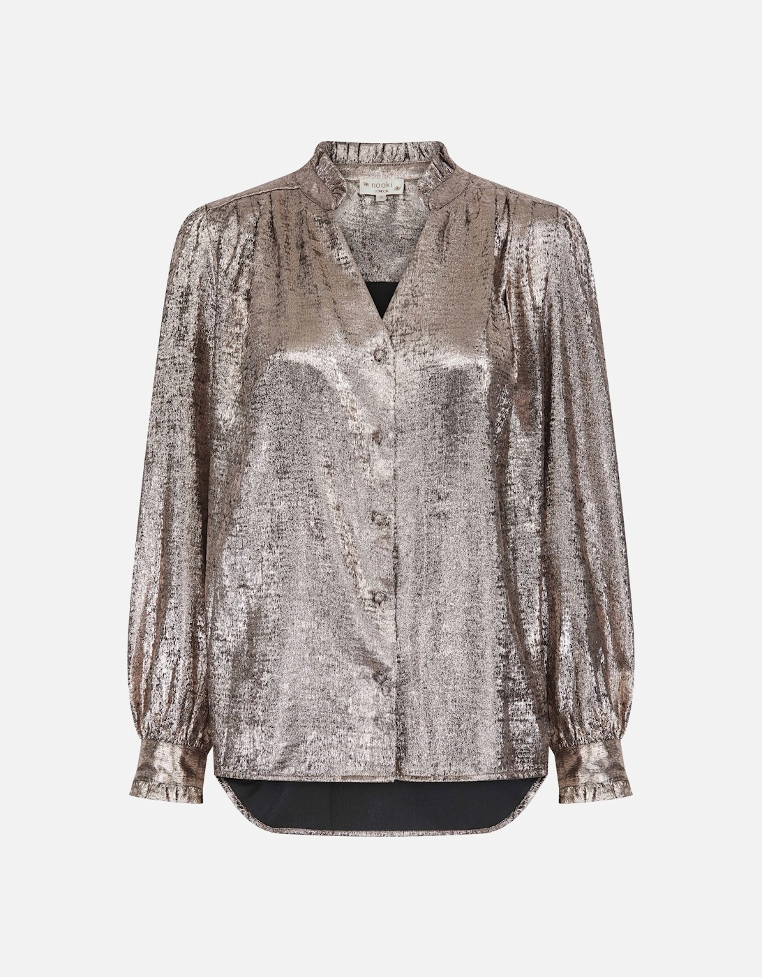 SYLVIA LAME BLOUSE IN LIGHT BRONZE