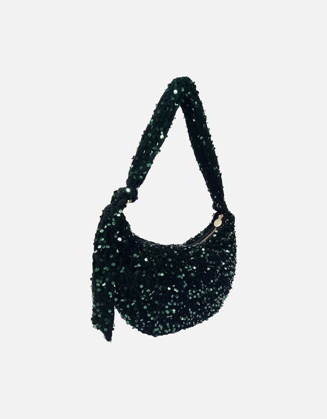 NESSA HALF MOON SEQUIN BAG IN GREEN