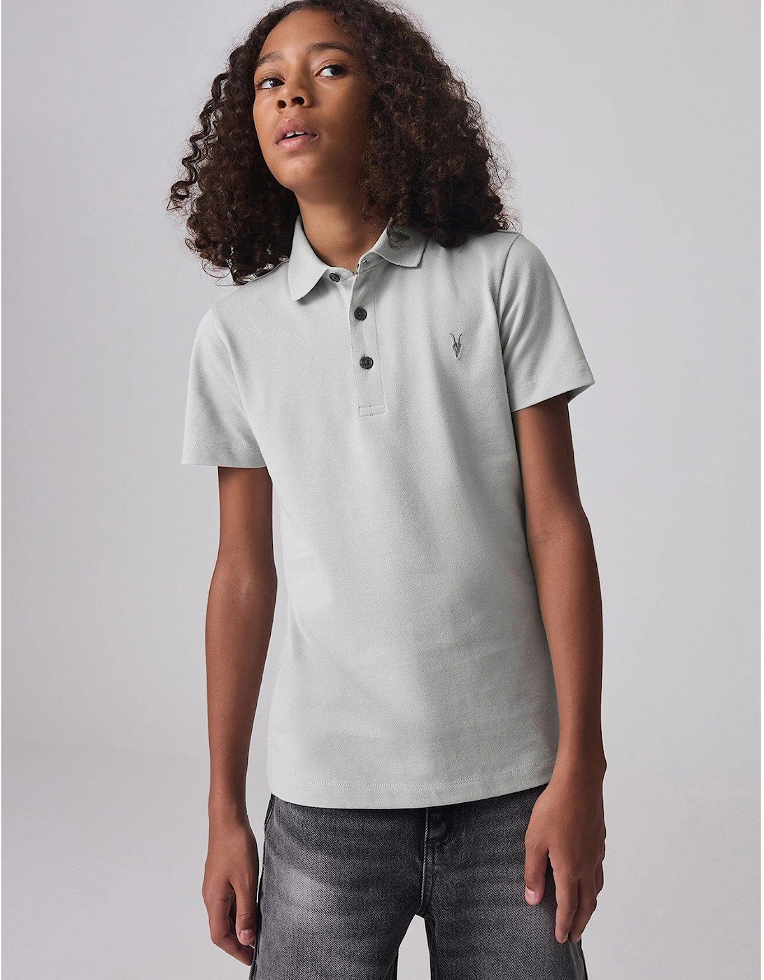 All Saints Kids Short Sleeve Polo Shirt - Grey, 6 of 5