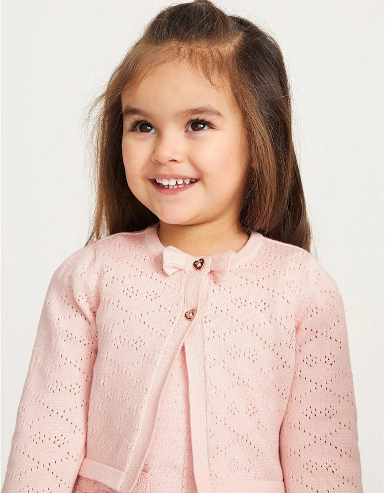 Baby and Toddler Girls Knitted Pink Cardigan