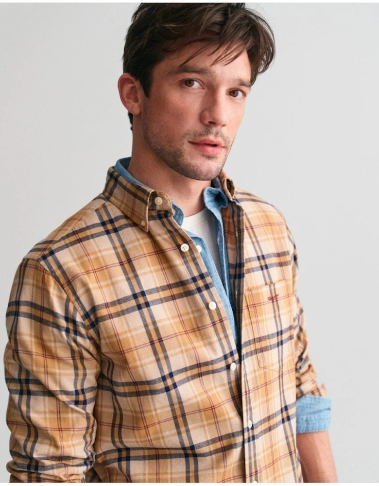 Jaspe Flannel Plaid Shirt Caramel Beige