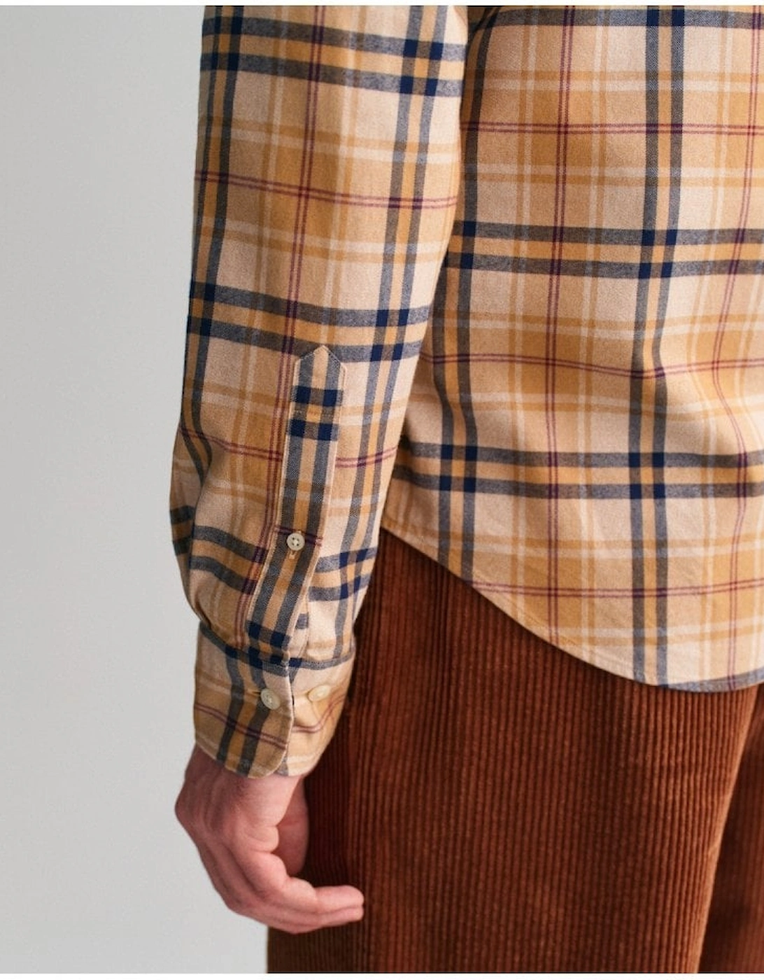 Jaspe Flannel Plaid Shirt Caramel Beige