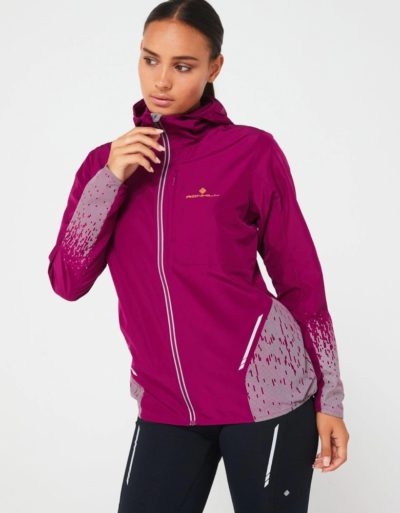 Womens Tech Reflect Running Jacket-purple