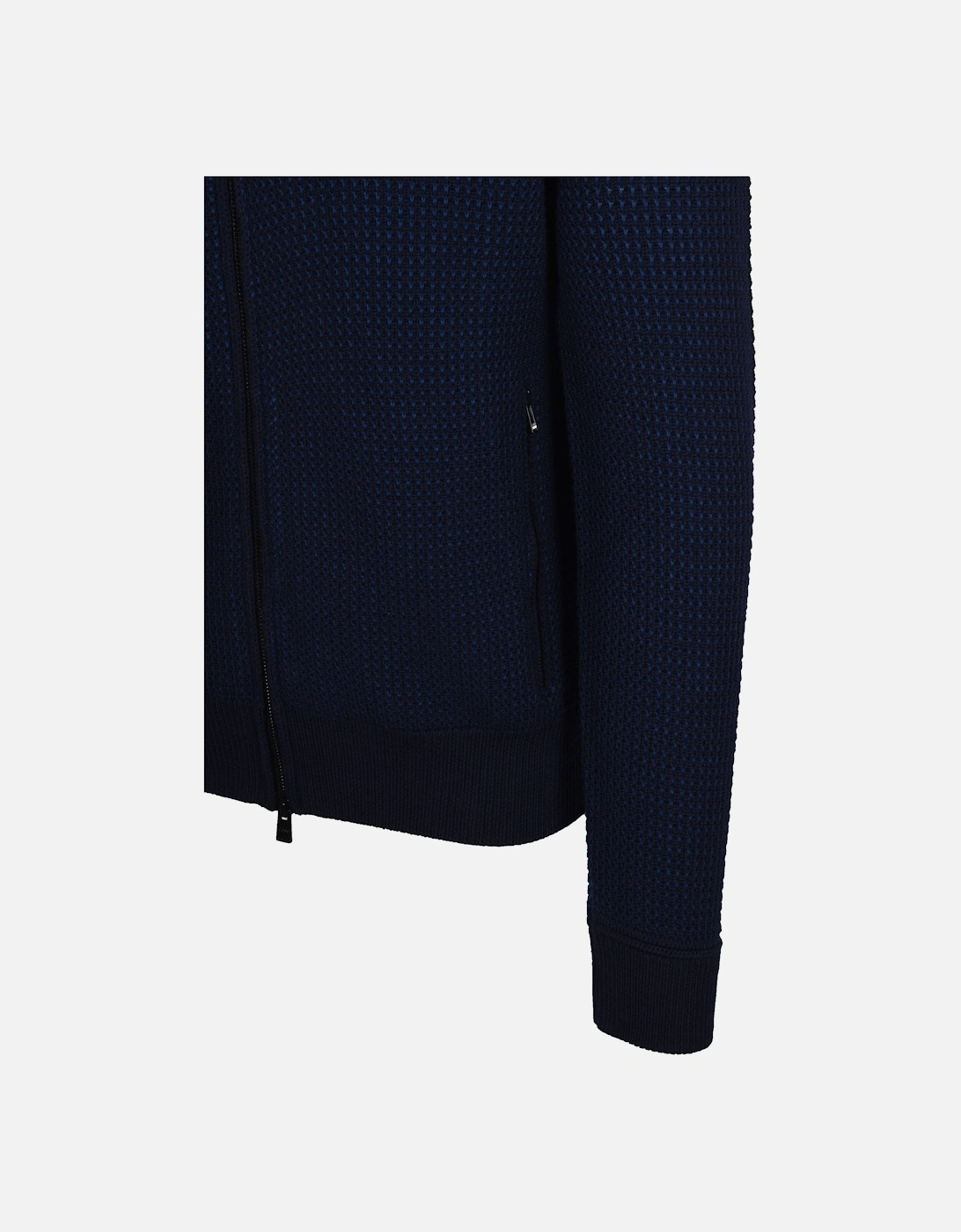 Boss H-emabeo Full Zip Knitwear Dark Blue