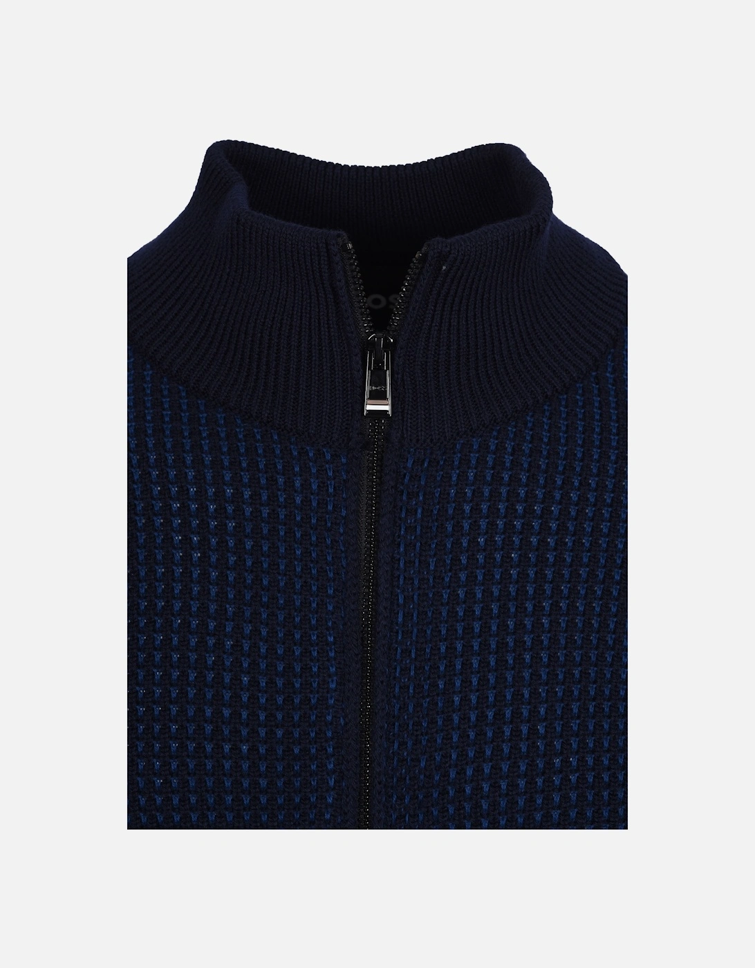 Boss H-emabeo Full Zip Knitwear Dark Blue