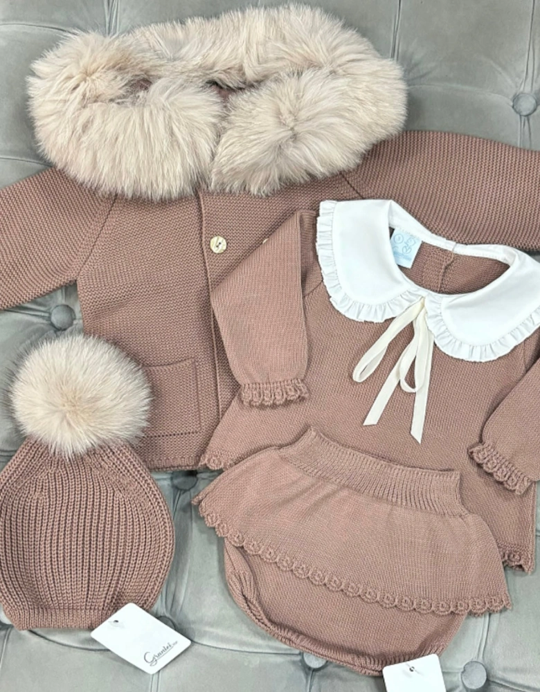 Brown Knit Jam Pant Set