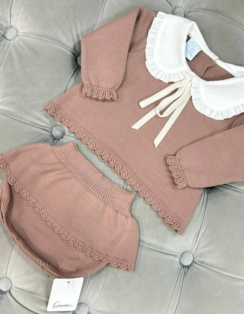 Brown Knit Jam Pant Set