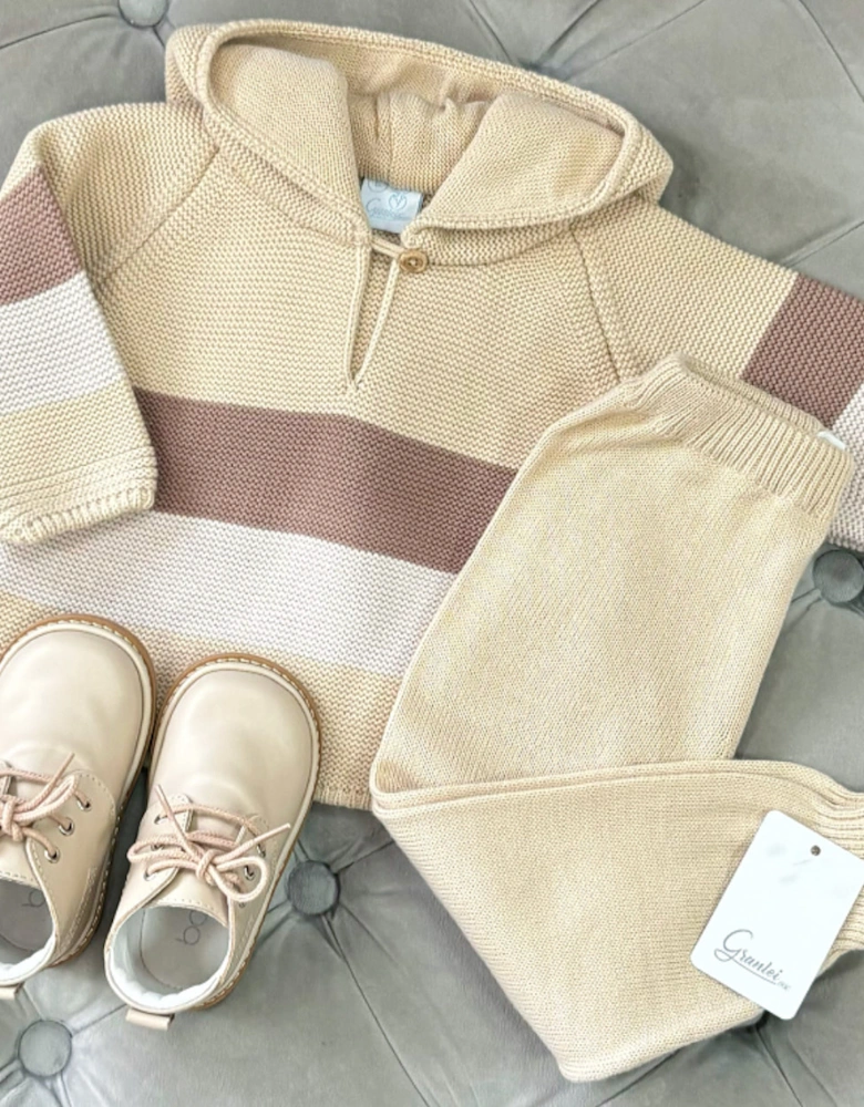 Camel Knit Hooded Tracksuit