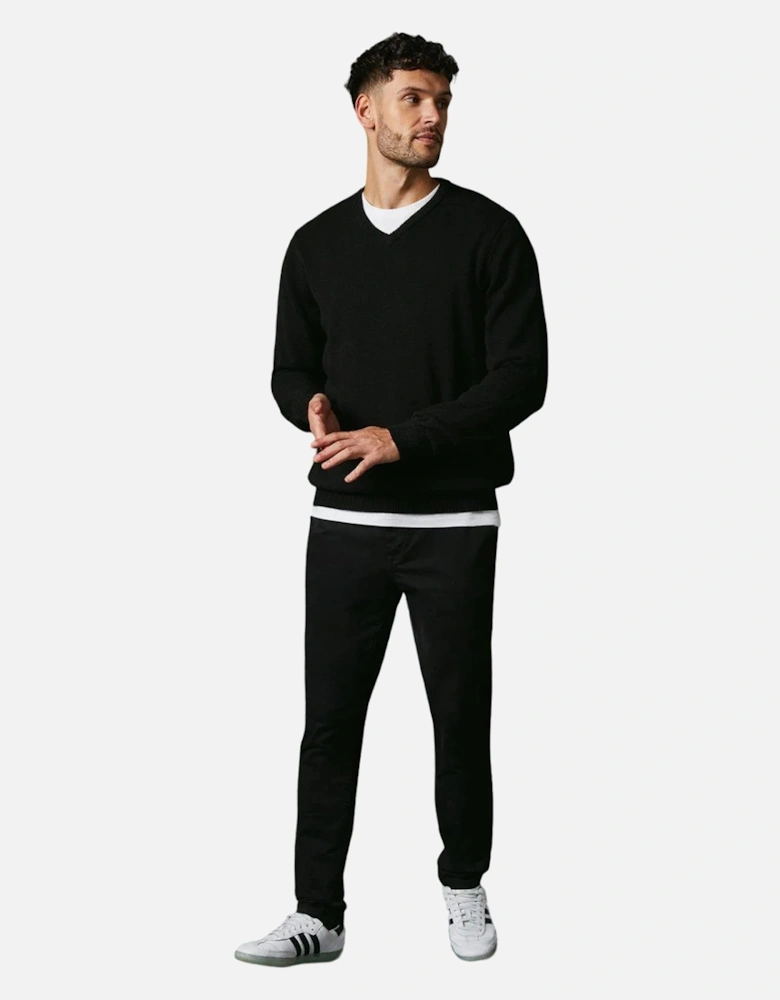 Mens Premium Cotton V Neck Jumper