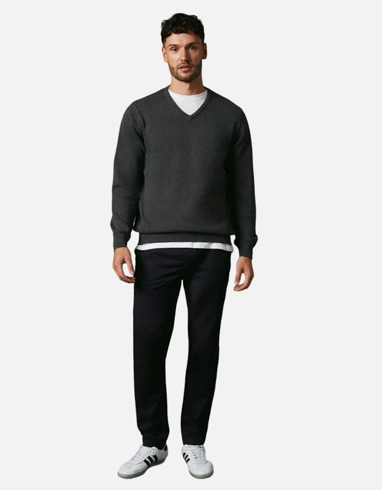 Mens Premium Cotton V Neck Jumper