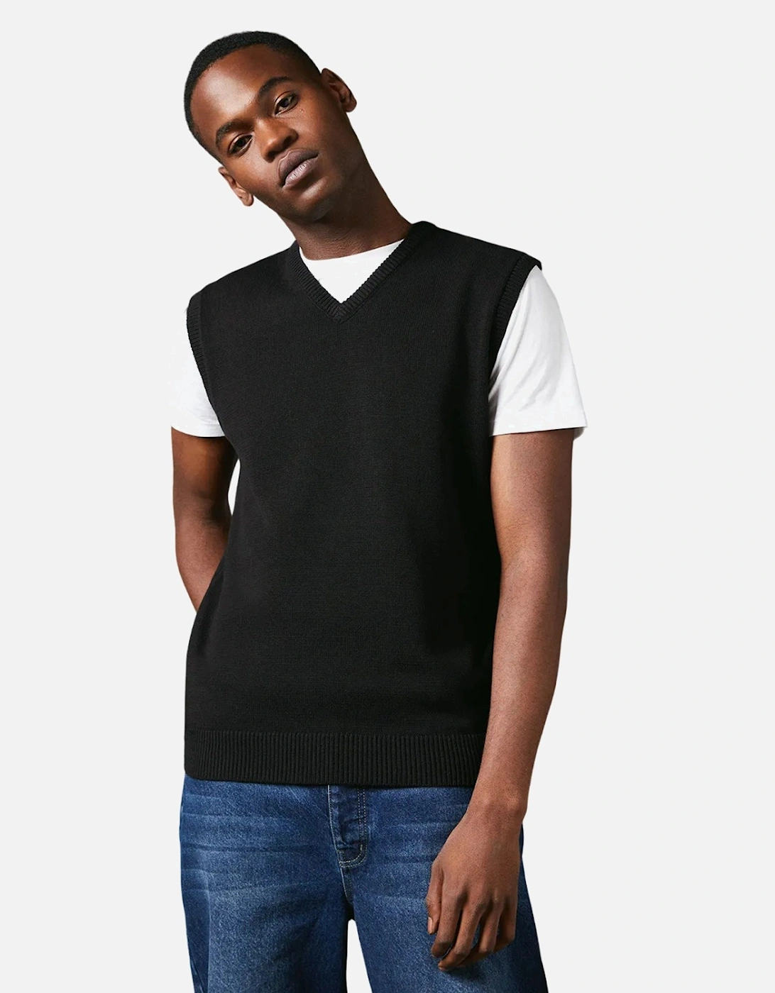 Mens Premium Cotton Knitted Sweater Vest, 4 of 3