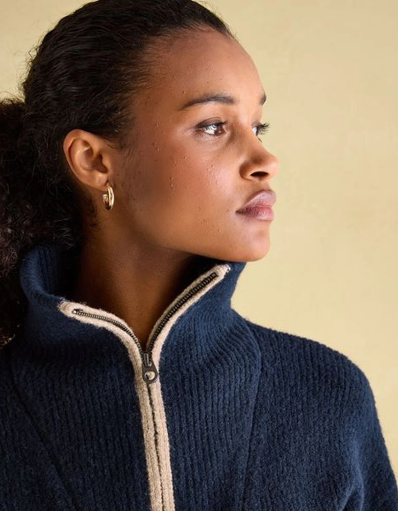 Women's Elmore Quarter Zip Knitted Jumper Navy