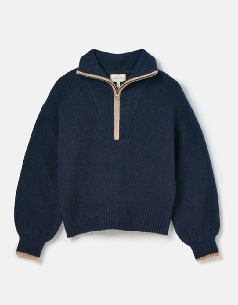 Women's Elmore Quarter Zip Knitted Jumper Navy