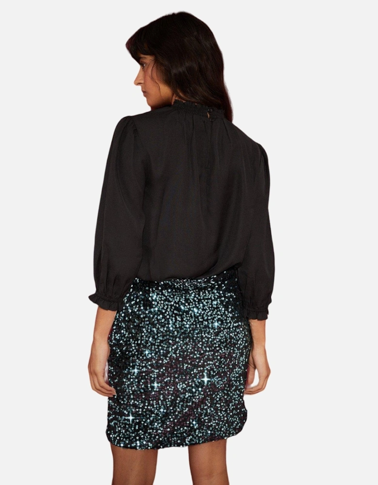 Womens/Ladies Sequin Velvet Mini Skirt