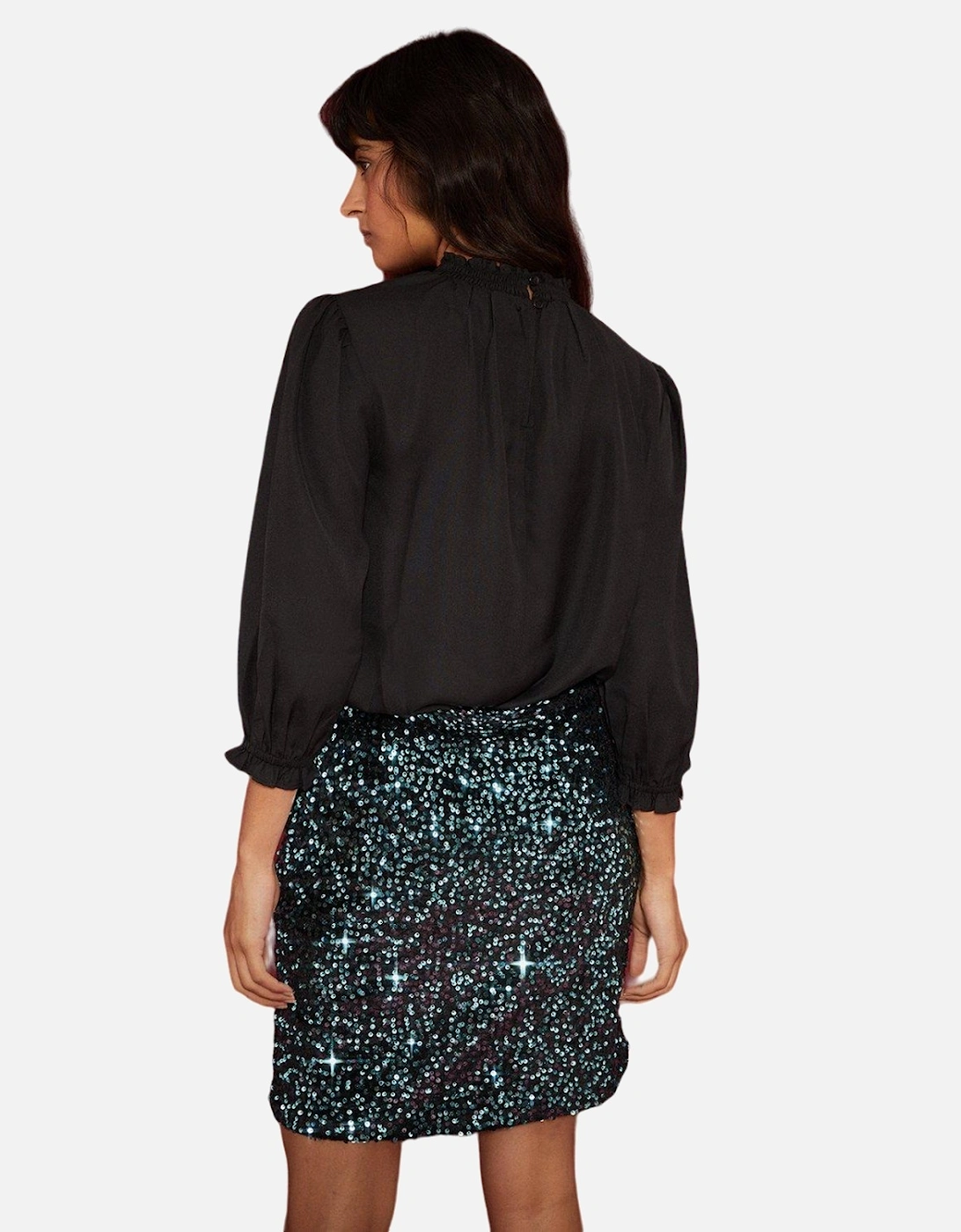 Womens/Ladies Sequin Velvet Mini Skirt