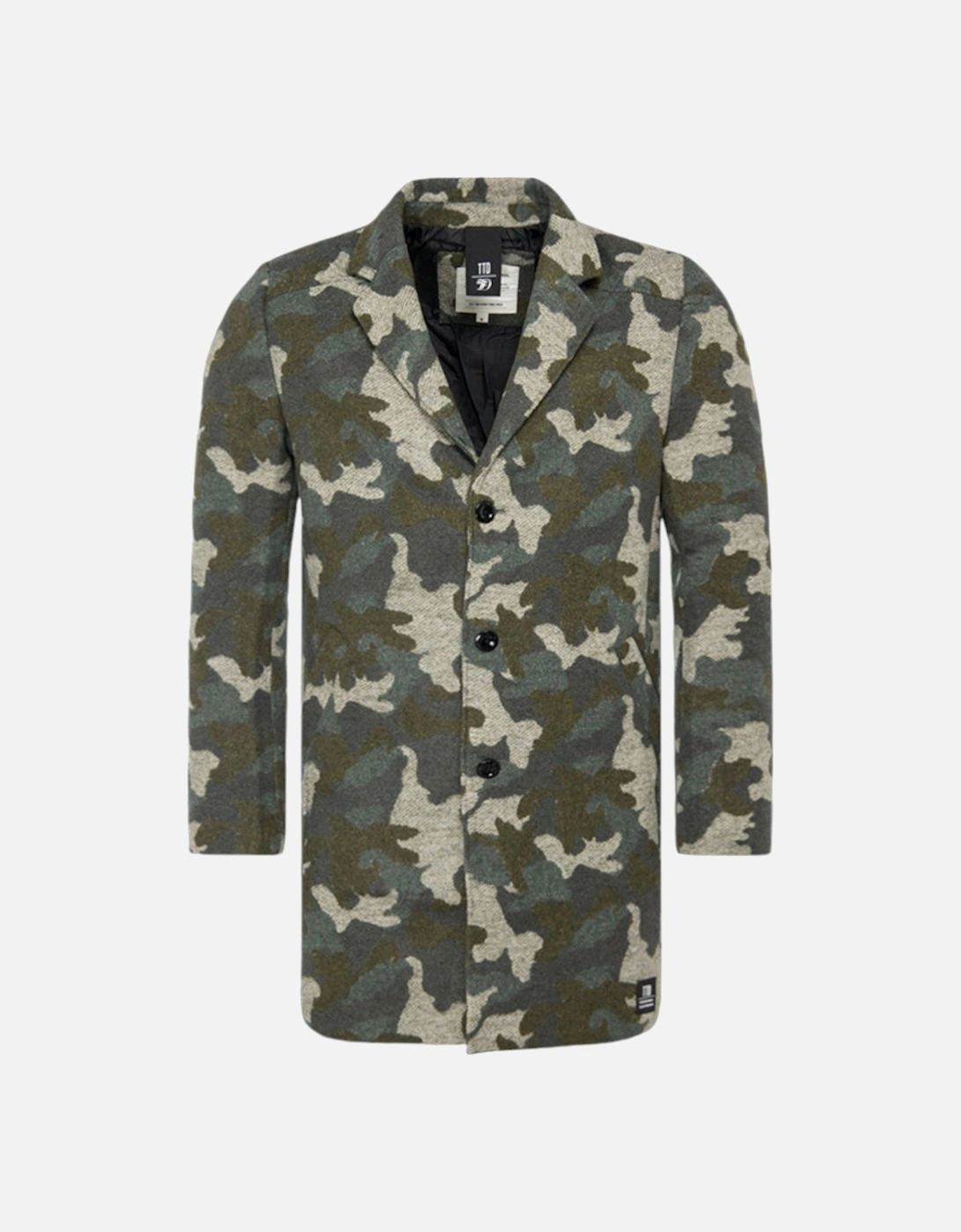 Men's TOM TAILOR Mens Trench Over Coat Wool Winter Long Jacket Formal Office Outwear - Green/Multi - Size: 40/Regular