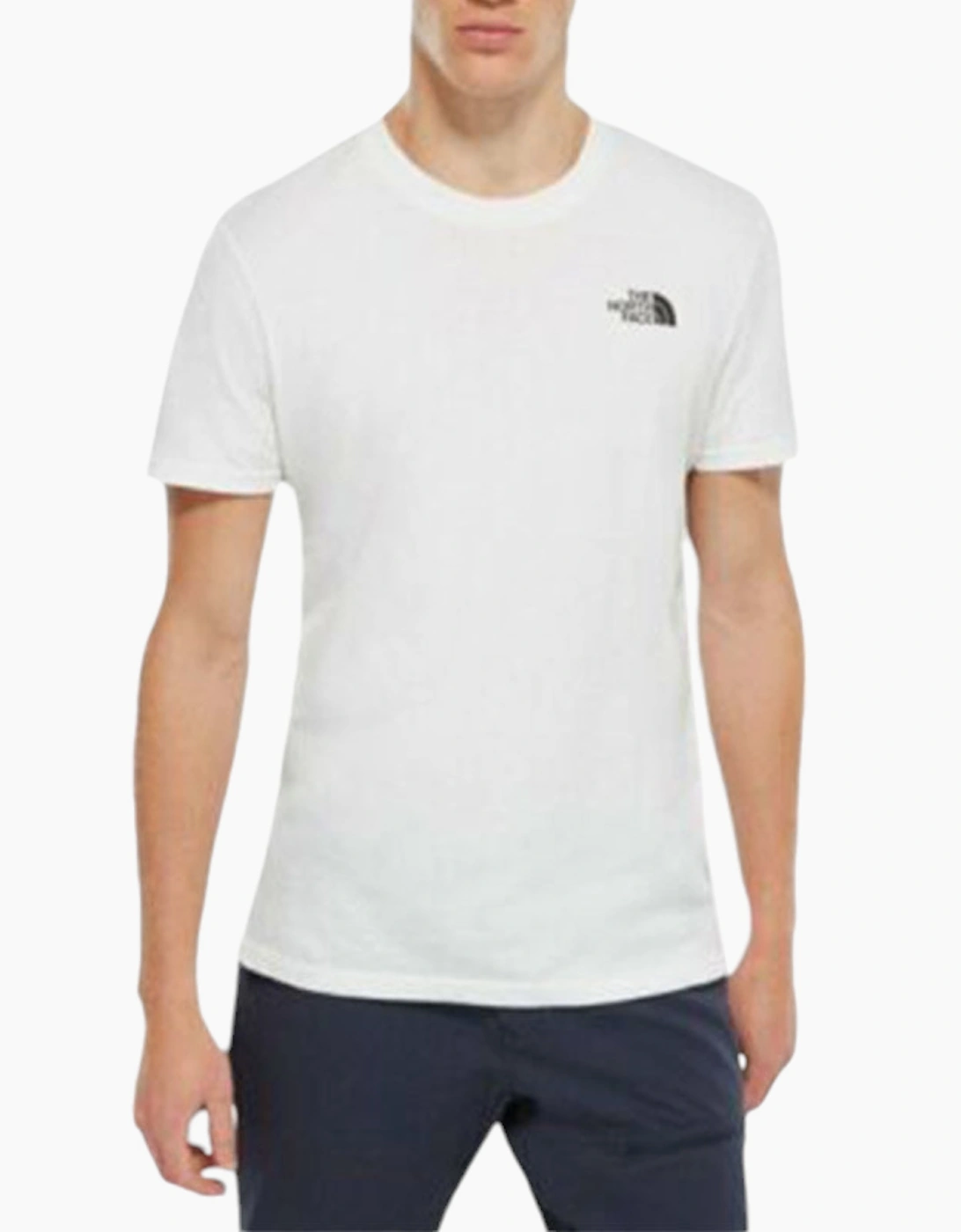 Men's The North Face T-Shirt Mens Logo Short Sleeved Tee Cotton Crew Top - White - Size: 40