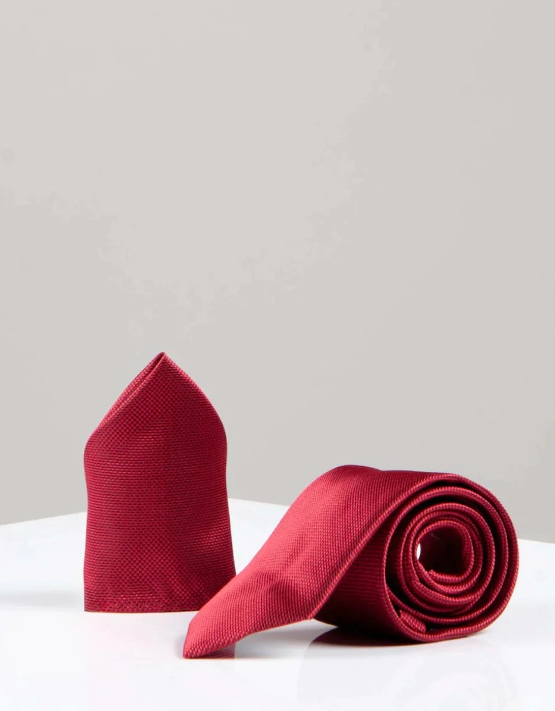Toby Birdseye Tie & Pocket Square Set - Wine, 3 of 2