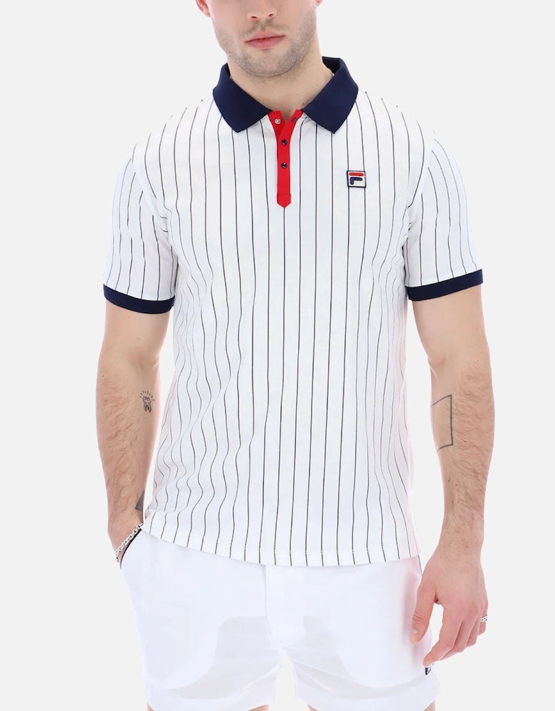 Vintage BB1 Classic Vintage Striped Polo -  White/ Navy/ Red, 3 of 2