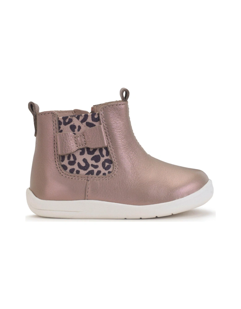 Wonderland Toddler Patent Leopard Bow Chelsea Boot