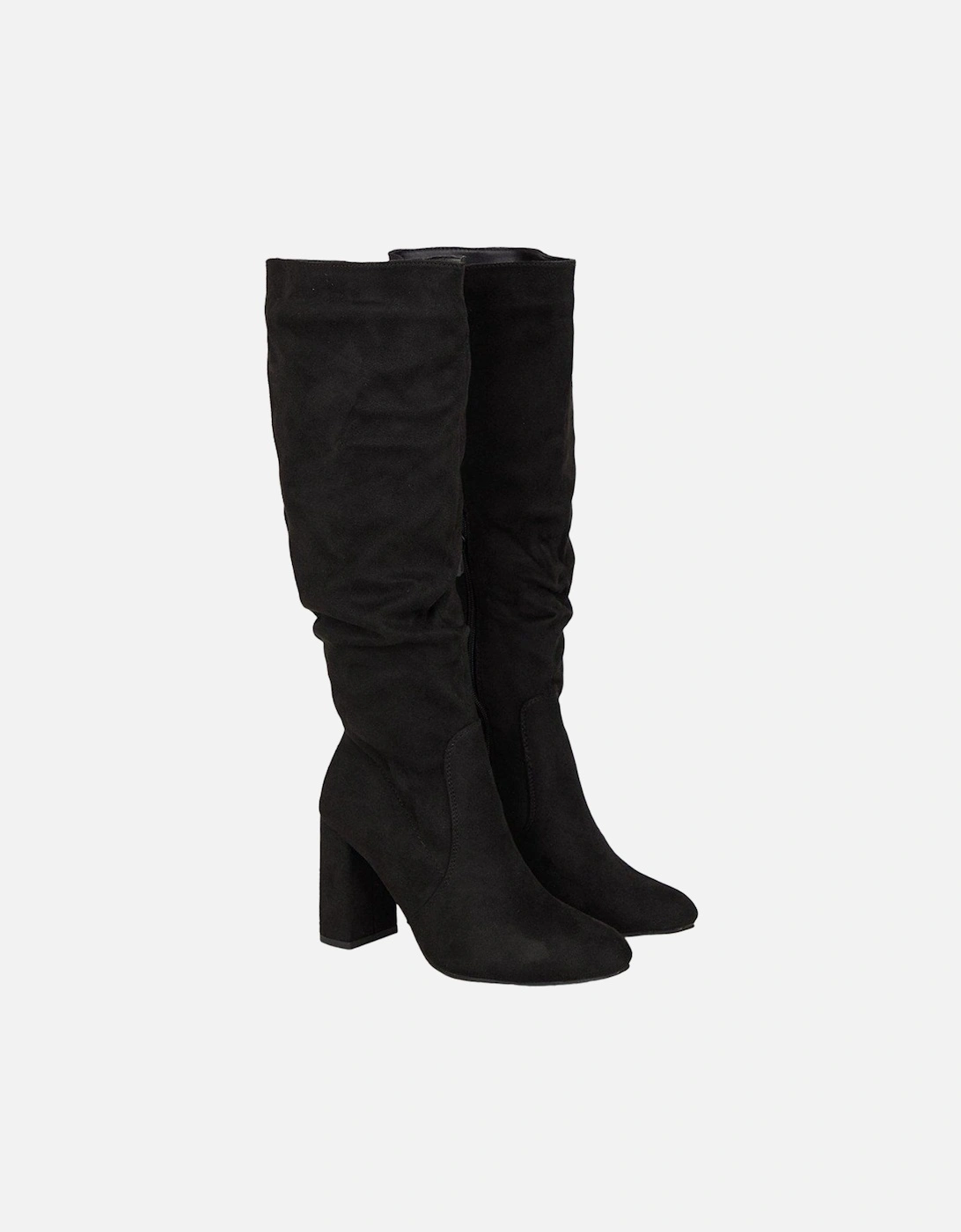 Womens/Ladies Keris Ruched Knee-High Boots, 4 of 3