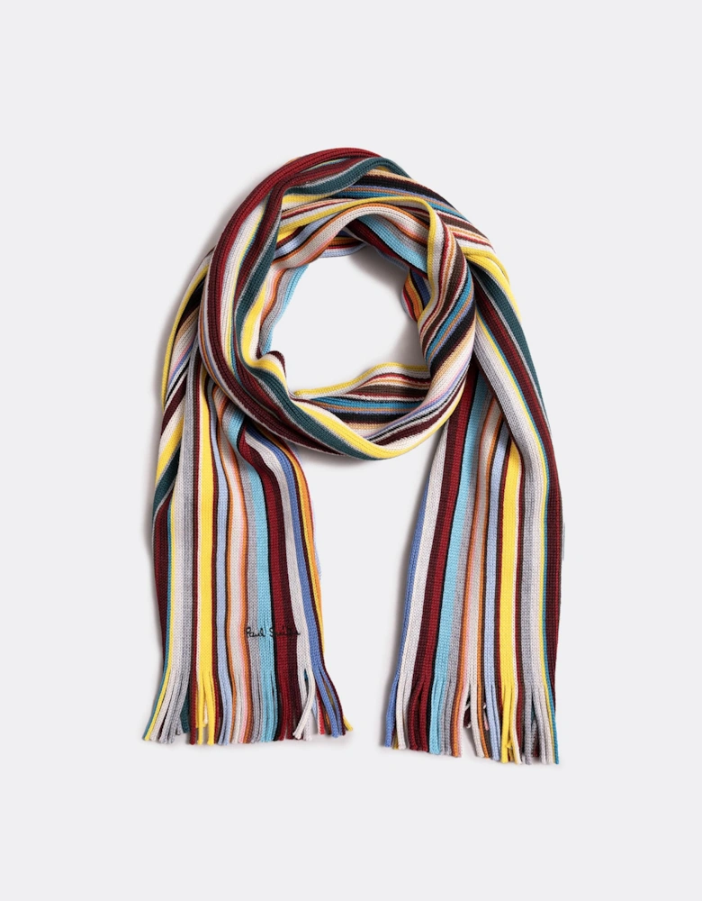 Mens Signature Stripe Wool Scarf