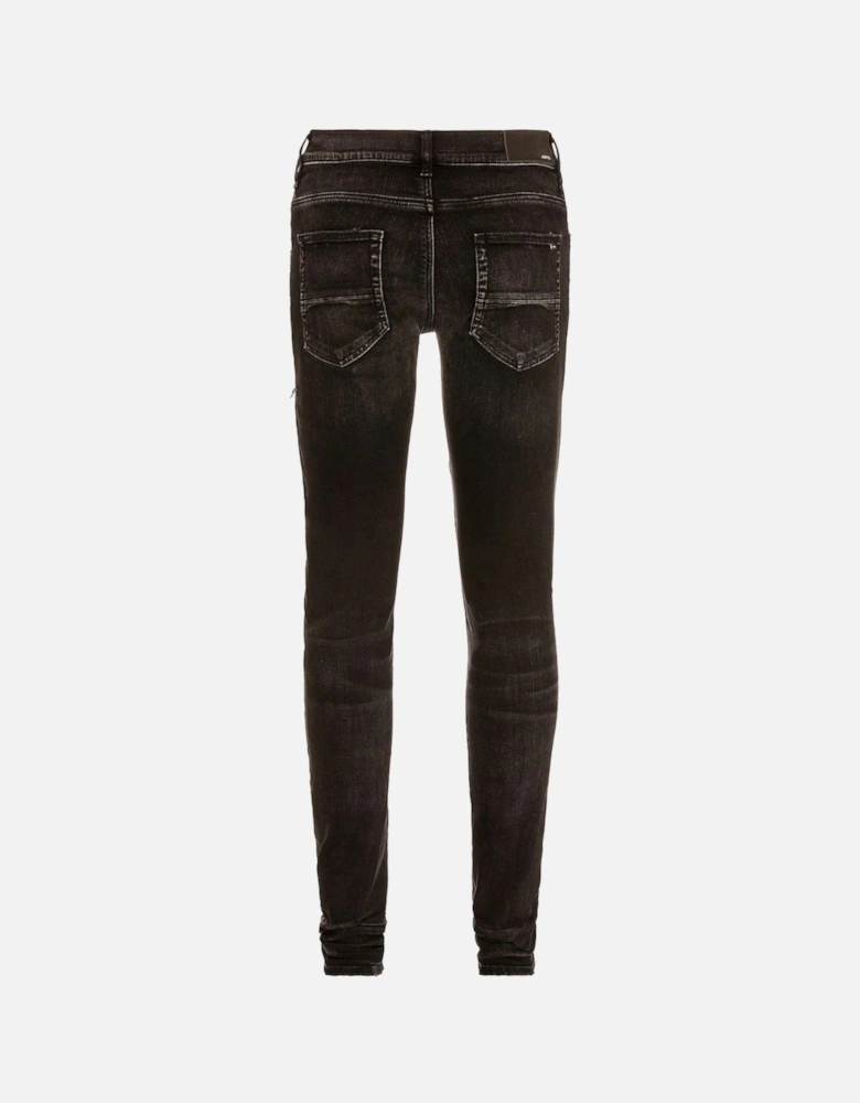 Leather Camo MX1 Aged Jeans in Black