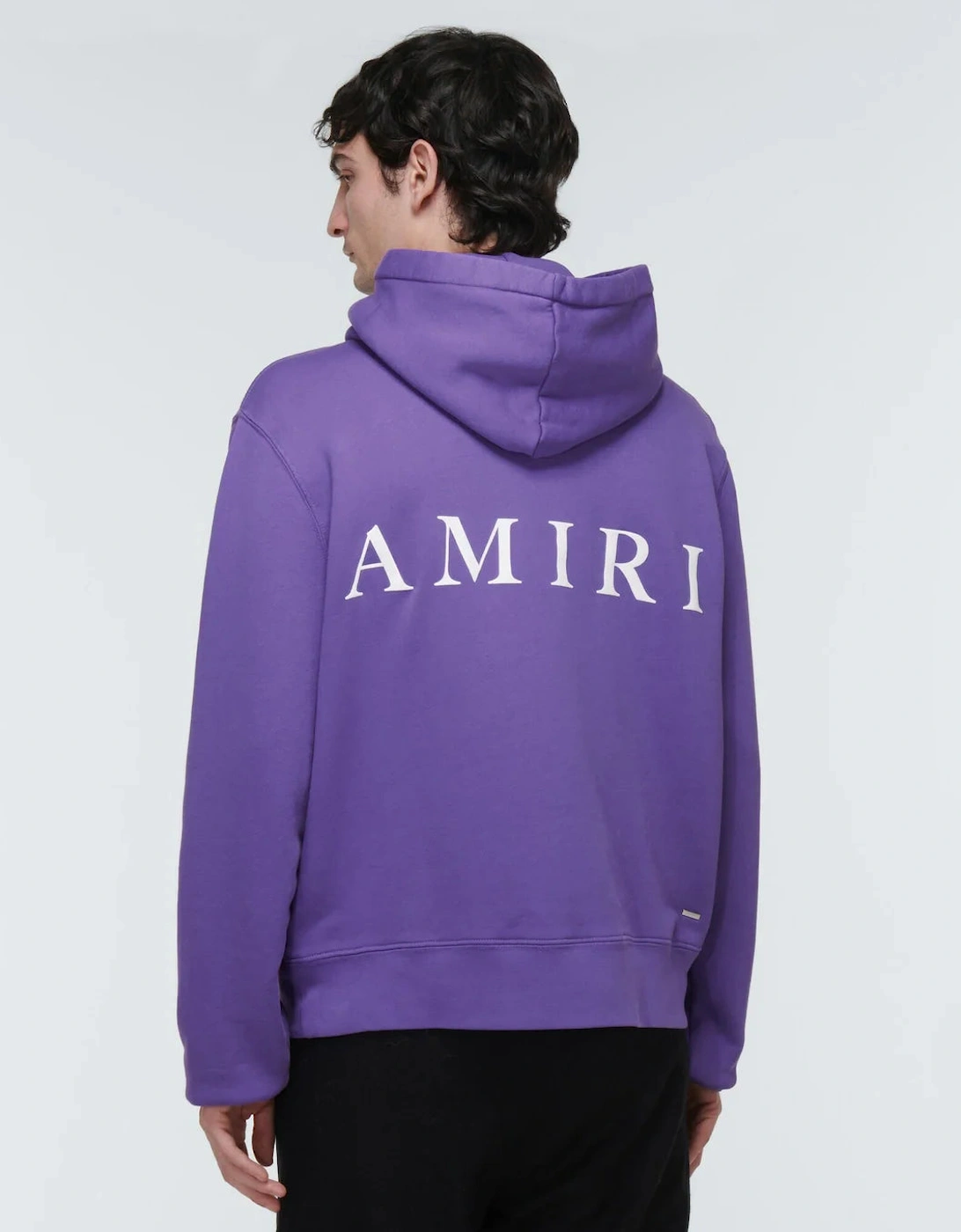 MA Logo Printed Cotton Hoodie in Purple