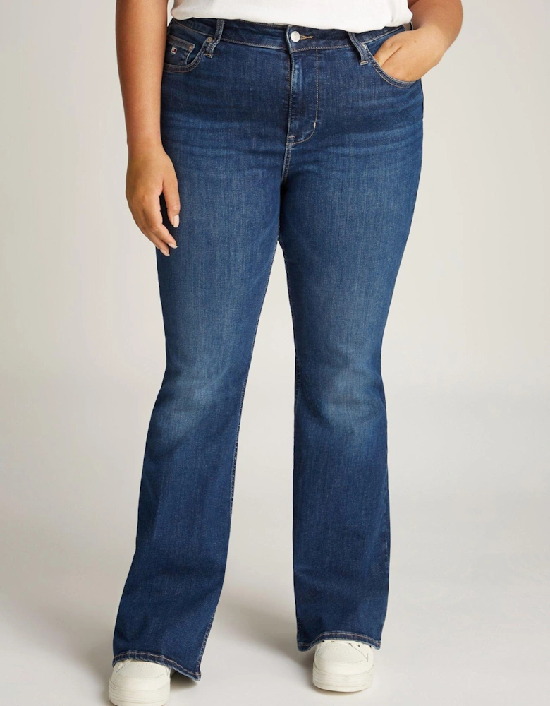 Plus High Rise Flare Jean - Blue