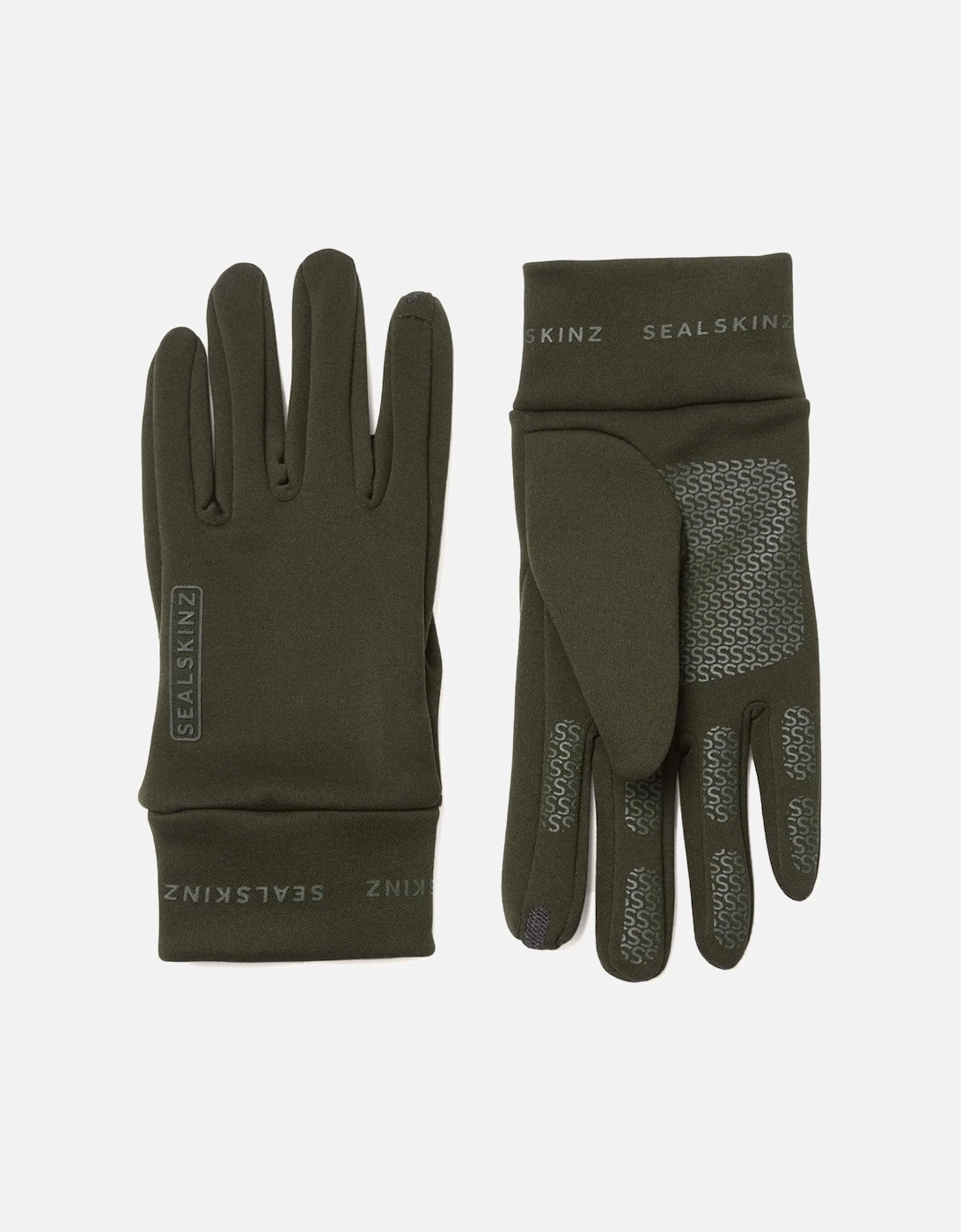 Women's Sealskinz Unisex Acle Water Repellent Nano Fleece Gloves - Green - Size: L