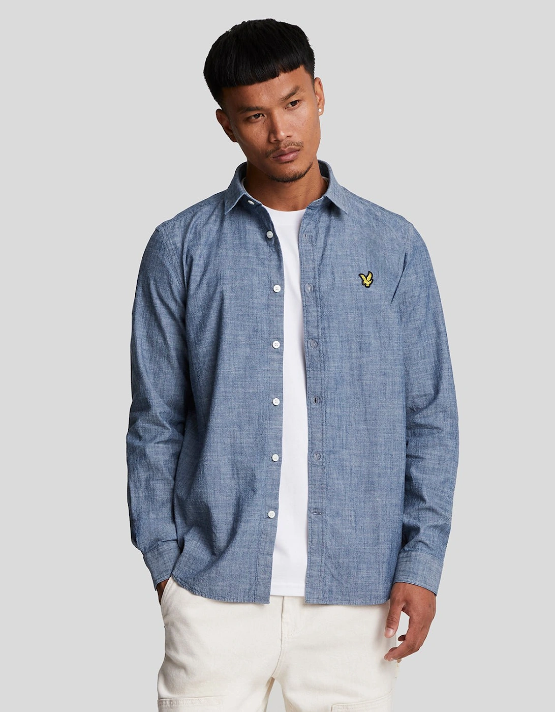Lyle And Scott Men's Blue Chambray Shirt - : 44/Regular Xxl
