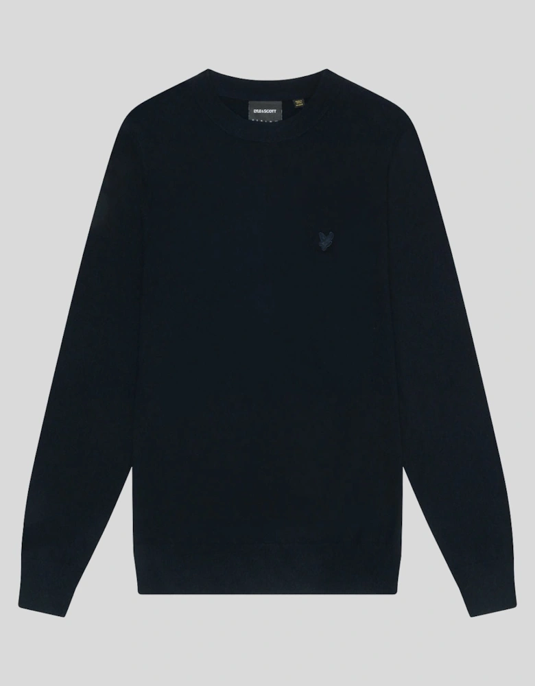 Tonal Eagle Lambswool Crew Neck Jumper