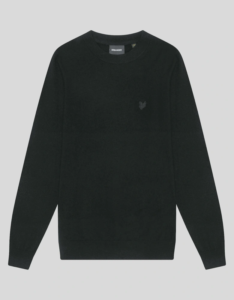 Tonal Eagle Lambswool Crew Neck Jumper